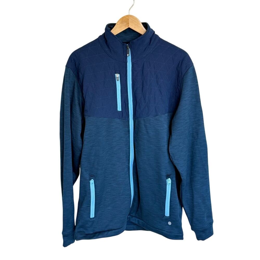 FootJoy ThermoSeries Hybrid Full Zip Golf Jacket Men's L Blue Fleece